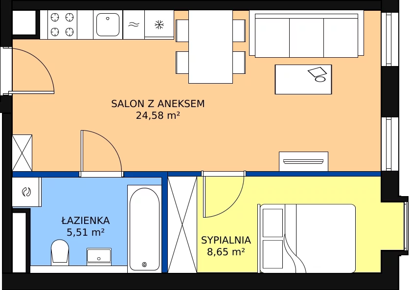 2 pokoje, apartament 38,89 m², piętro 2, oferta nr 21, Nowa Kurkowa, Wrocław, Nadodrze, Śródmieście, ul. Kurkowa 36