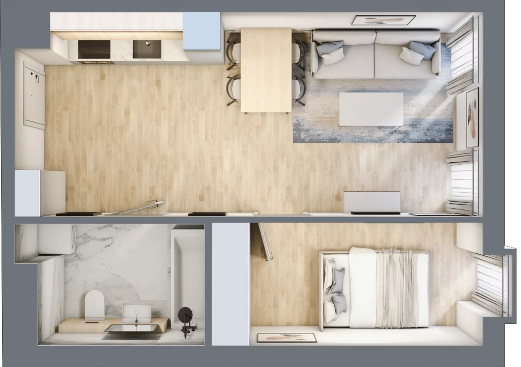 2 pokoje, mieszkanie 38,89 m², piętro 2, oferta nr 21, Nowa Kurkowa, Wrocław, Nadodrze, Śródmieście, ul. Kurkowa 36