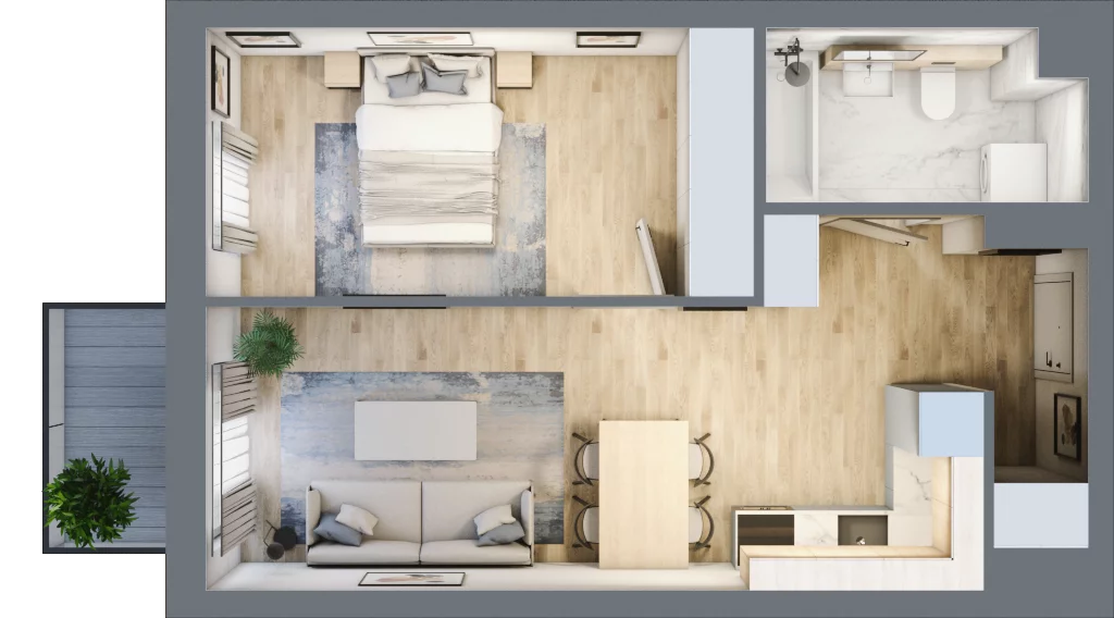 2 pokoje, mieszkanie 41,87 m², piętro 2, oferta nr 23, Nowa Kurkowa, Wrocław, Nadodrze, Śródmieście, ul. Kurkowa 36