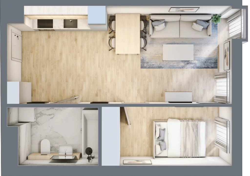 2 pokoje, mieszkanie 38,80 m², piętro 5, oferta nr 57, Nowa Kurkowa, Wrocław, Nadodrze, Śródmieście, ul. Kurkowa 36
