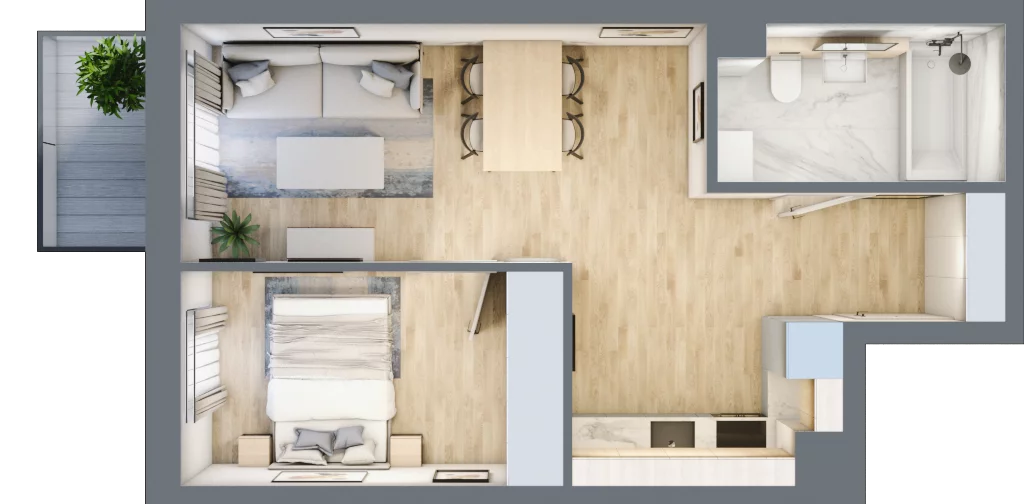 2 pokoje, mieszkanie 38,57 m², piętro 5, oferta nr 63, Nowa Kurkowa, Wrocław, Nadodrze, Śródmieście, ul. Kurkowa 36