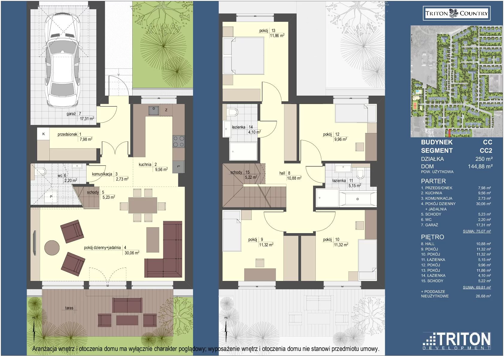 Dom 144,88 m², oferta nr CC2, Triton Country, Stara Wieś, ul. Głogowa 28