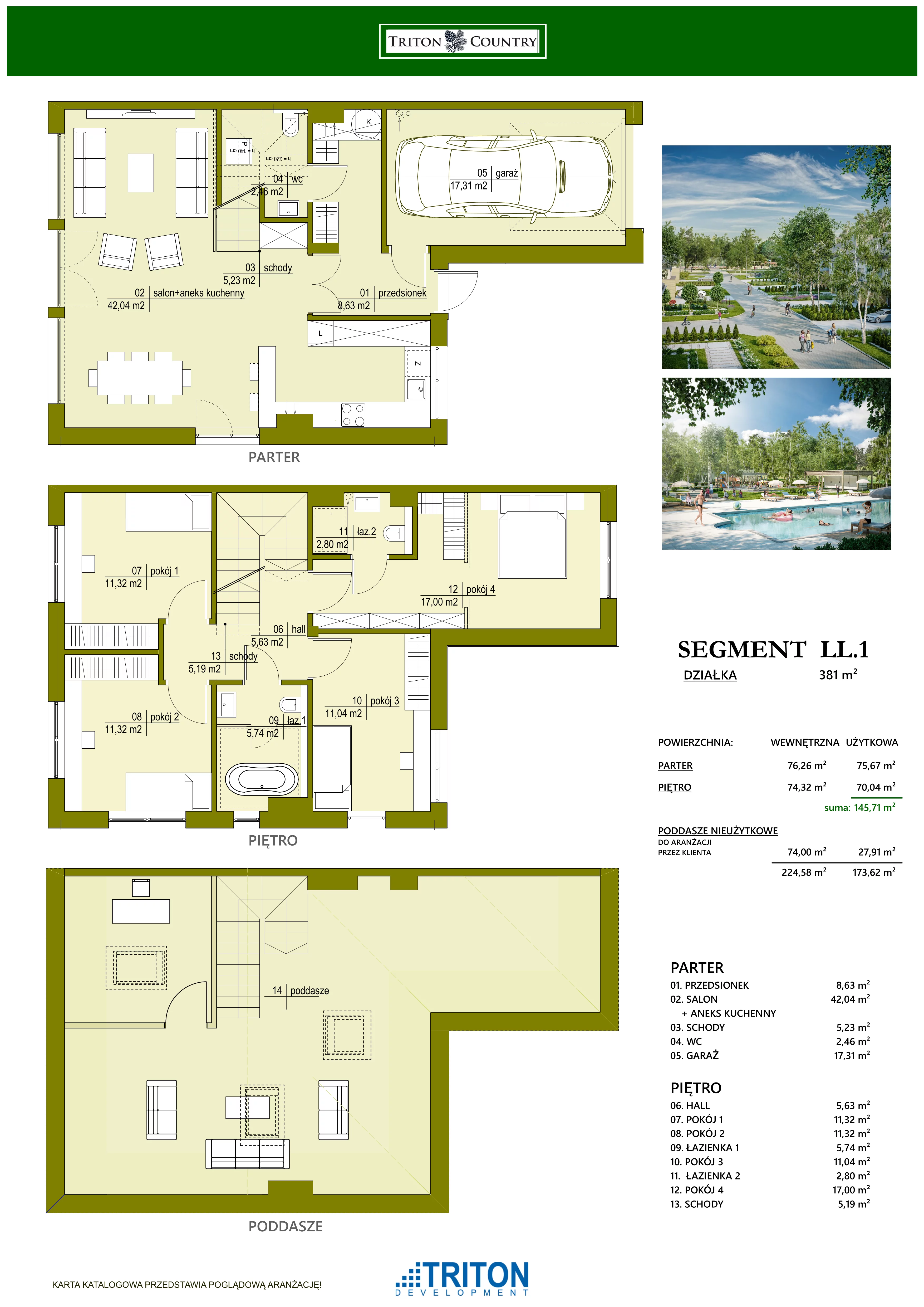 Dom 145,71 m², oferta nr LL1, Triton Country, Stara Wieś, ul. Głogowa 28