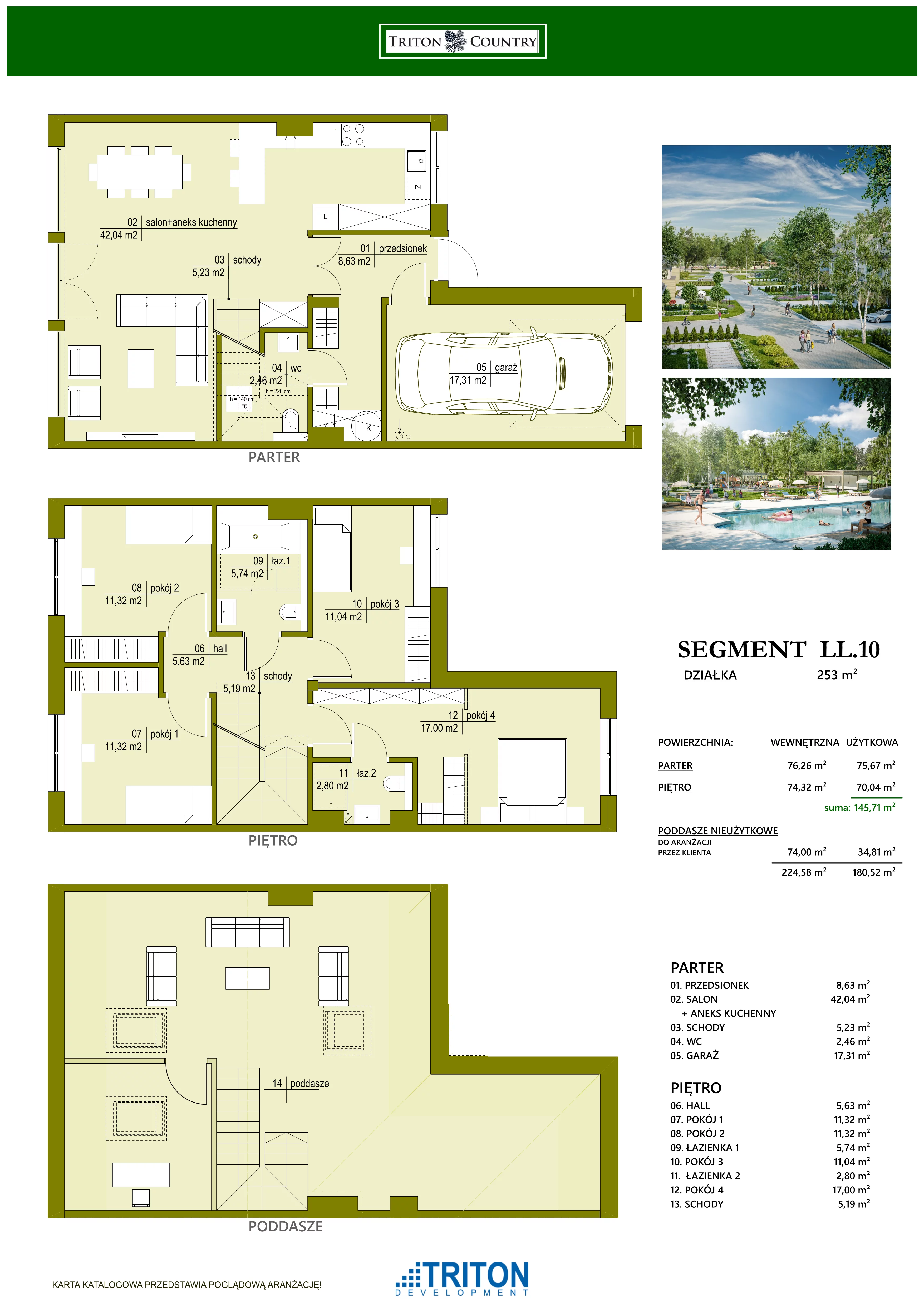 Dom 145,71 m², oferta nr LL10, Triton Country, Stara Wieś, ul. Głogowa 28