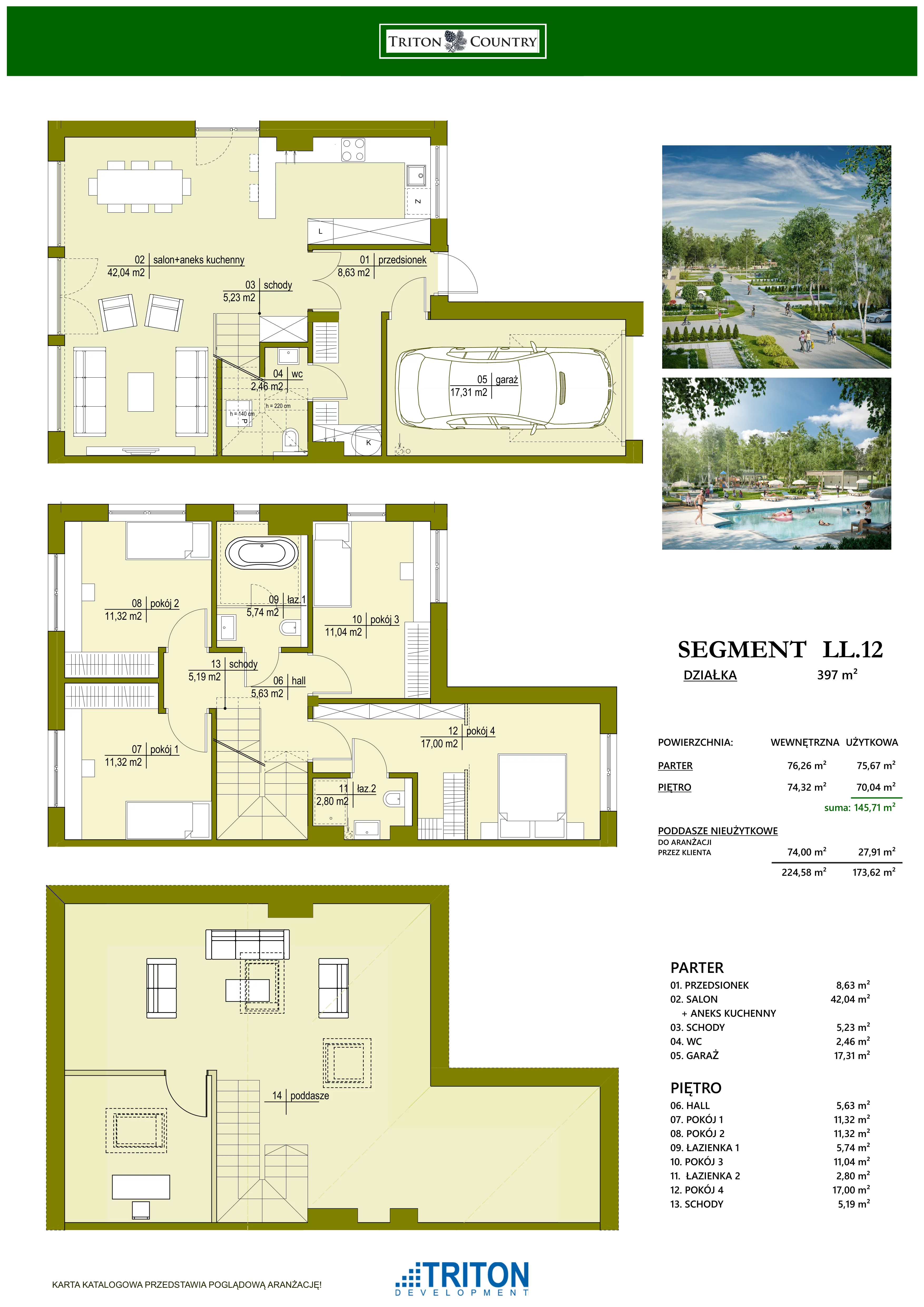 Dom 145,71 m², oferta nr LL12, Triton Country, Stara Wieś, ul. Głogowa 28