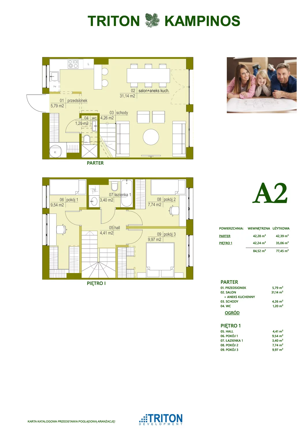 Dom 77,80 m², oferta nr A2, Triton Kampinos II, Łomna-Las, ul. Wiśniowa