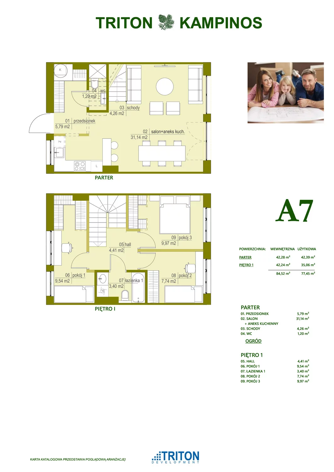 Dom 77,80 m², oferta nr A7, Triton Kampinos II, Łomna-Las, ul. Wiśniowa