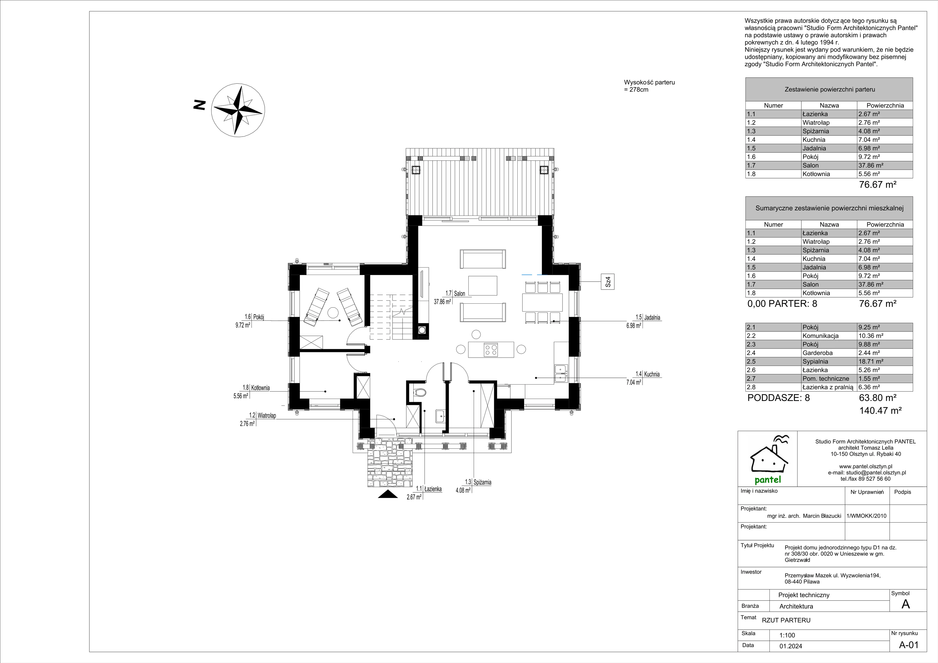 Dom 140,00 m², oferta nr T12, Sielskie Unieszewo, Unieszewo