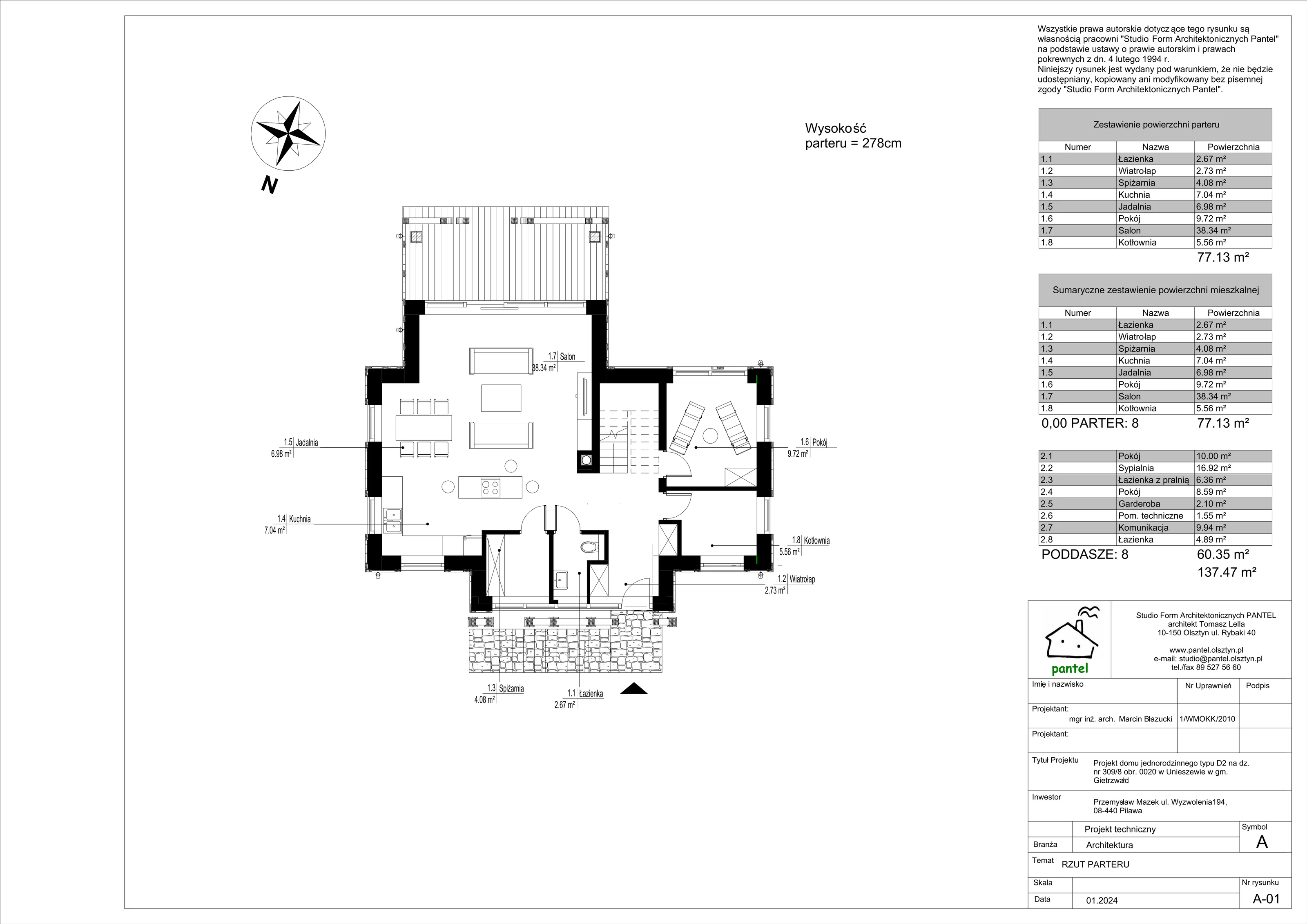 Dom 137,00 m², oferta nr T13, Sielskie Unieszewo, Unieszewo