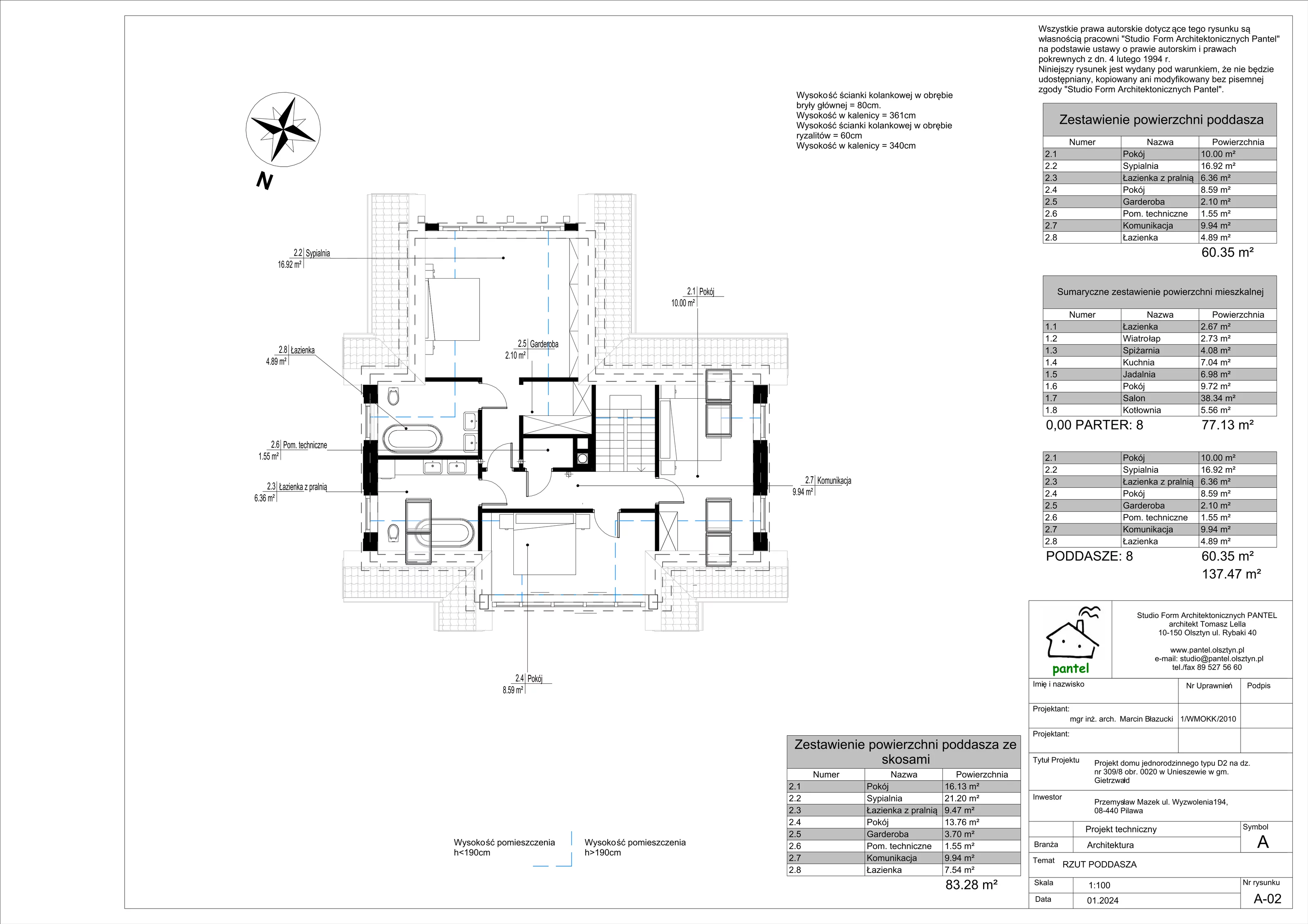 Dom i rezydencja 137,00 m², oferta nr T13, Sielskie Unieszewo, Unieszewo