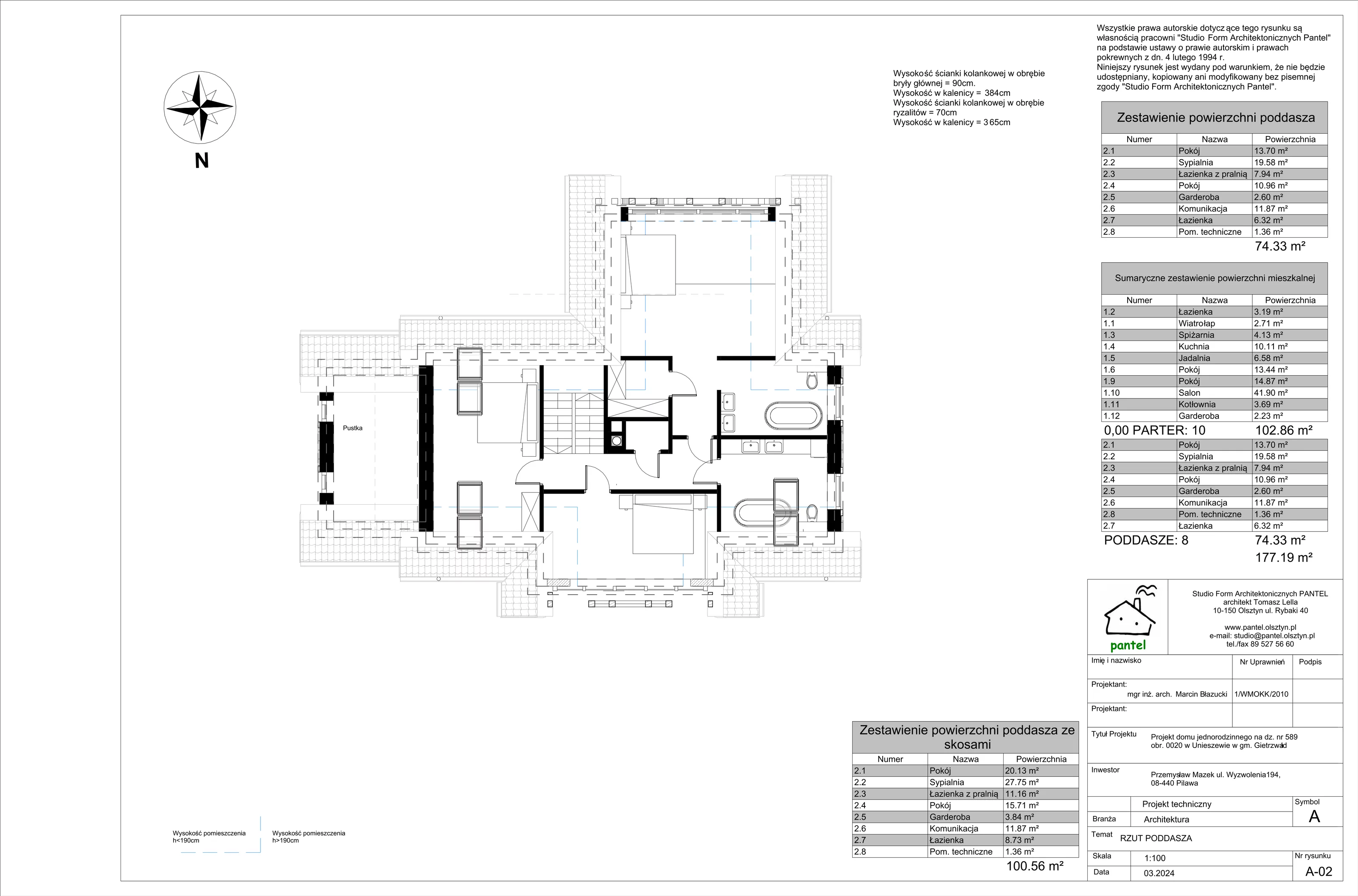 Dom i rezydencja 177,00 m², oferta nr T2, Sielskie Unieszewo, Unieszewo