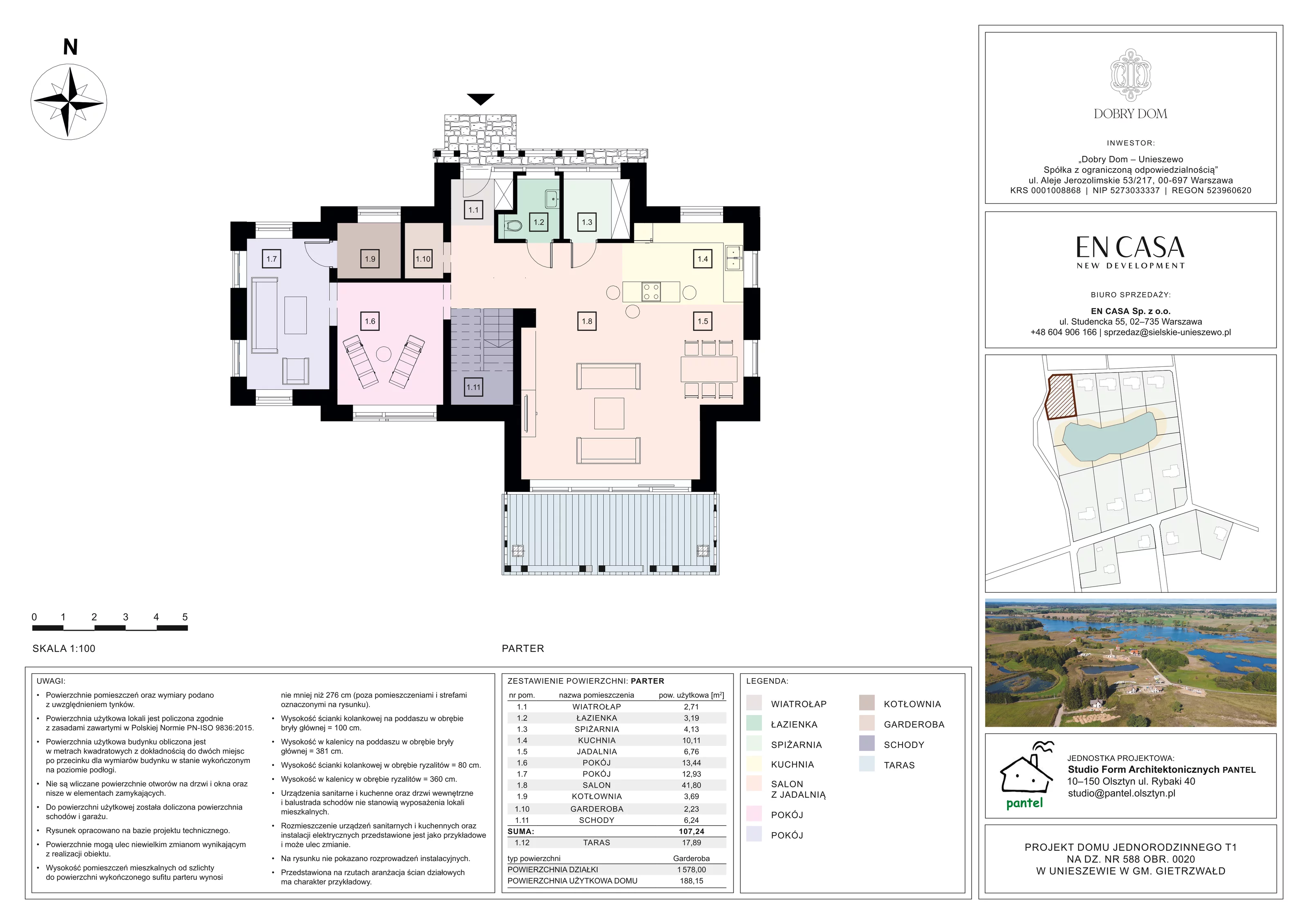 Dom i rezydencja 188,15 m², oferta nr T1, Sielskie Unieszewo, Unieszewo