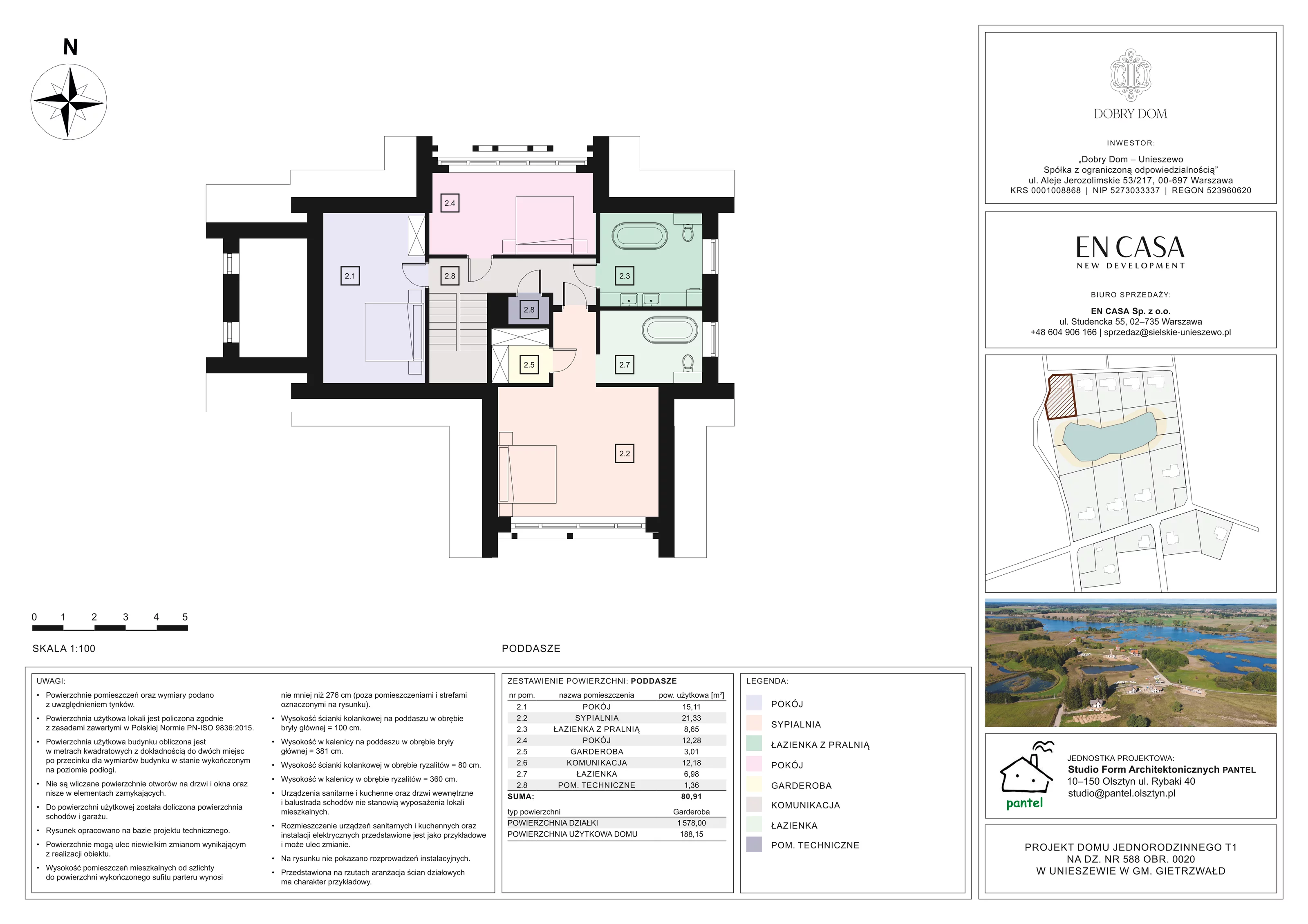 Dom i rezydencja 188,15 m², oferta nr T1, Sielskie Unieszewo, Unieszewo