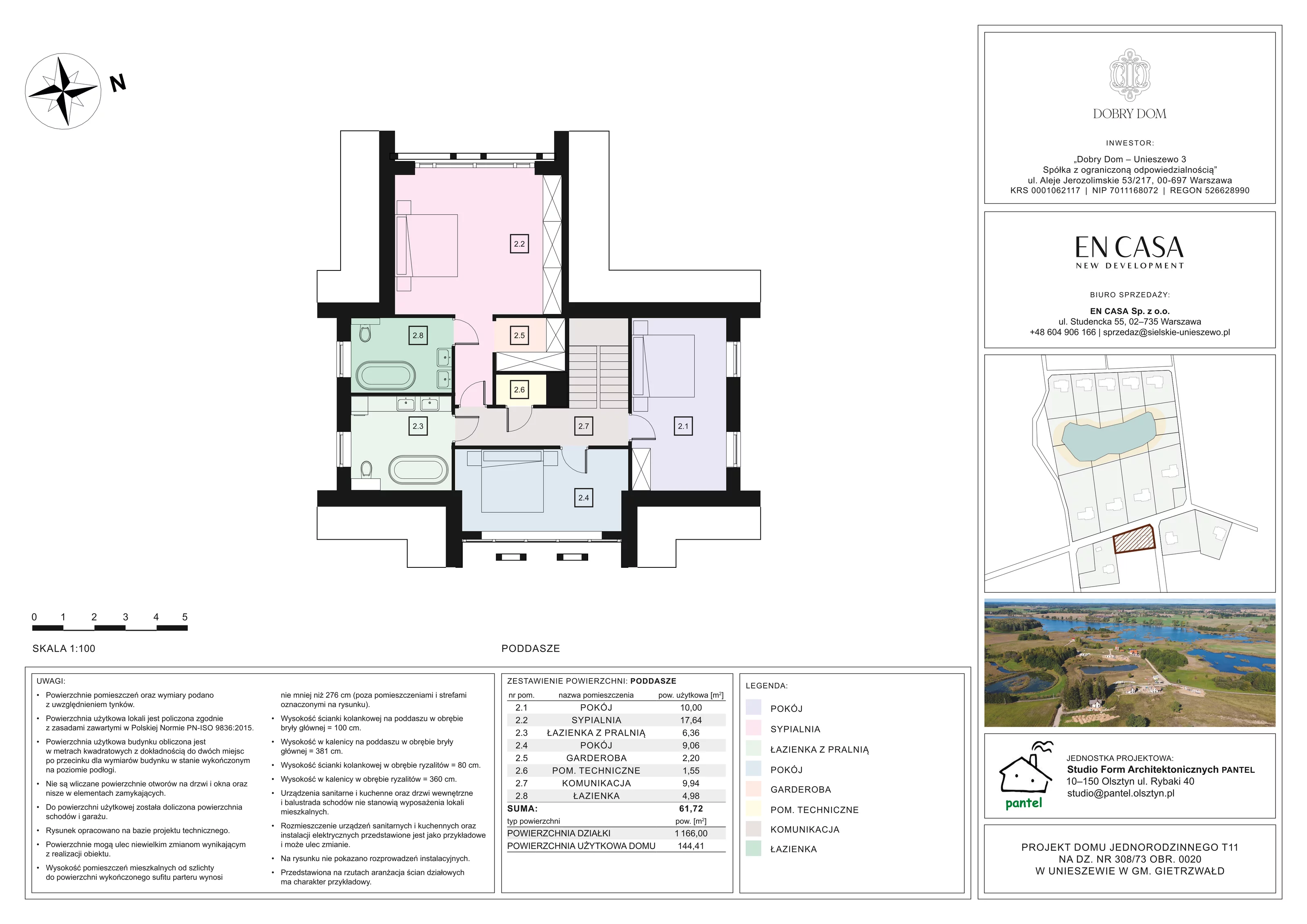 Dom i rezydencja 144,41 m², oferta nr T11, Sielskie Unieszewo, Unieszewo