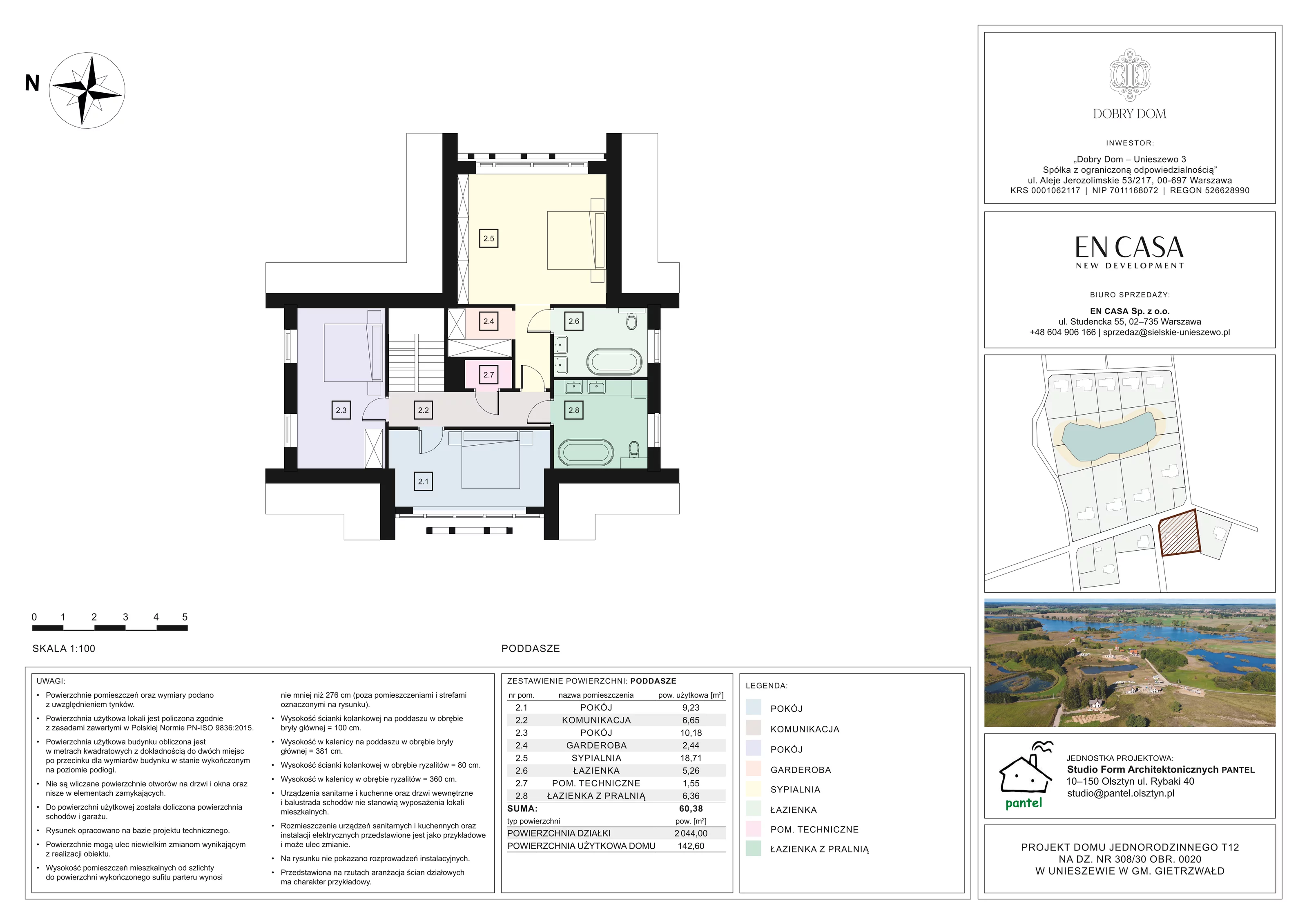 Dom i rezydencja 142,60 m², oferta nr T12, Sielskie Unieszewo, Unieszewo