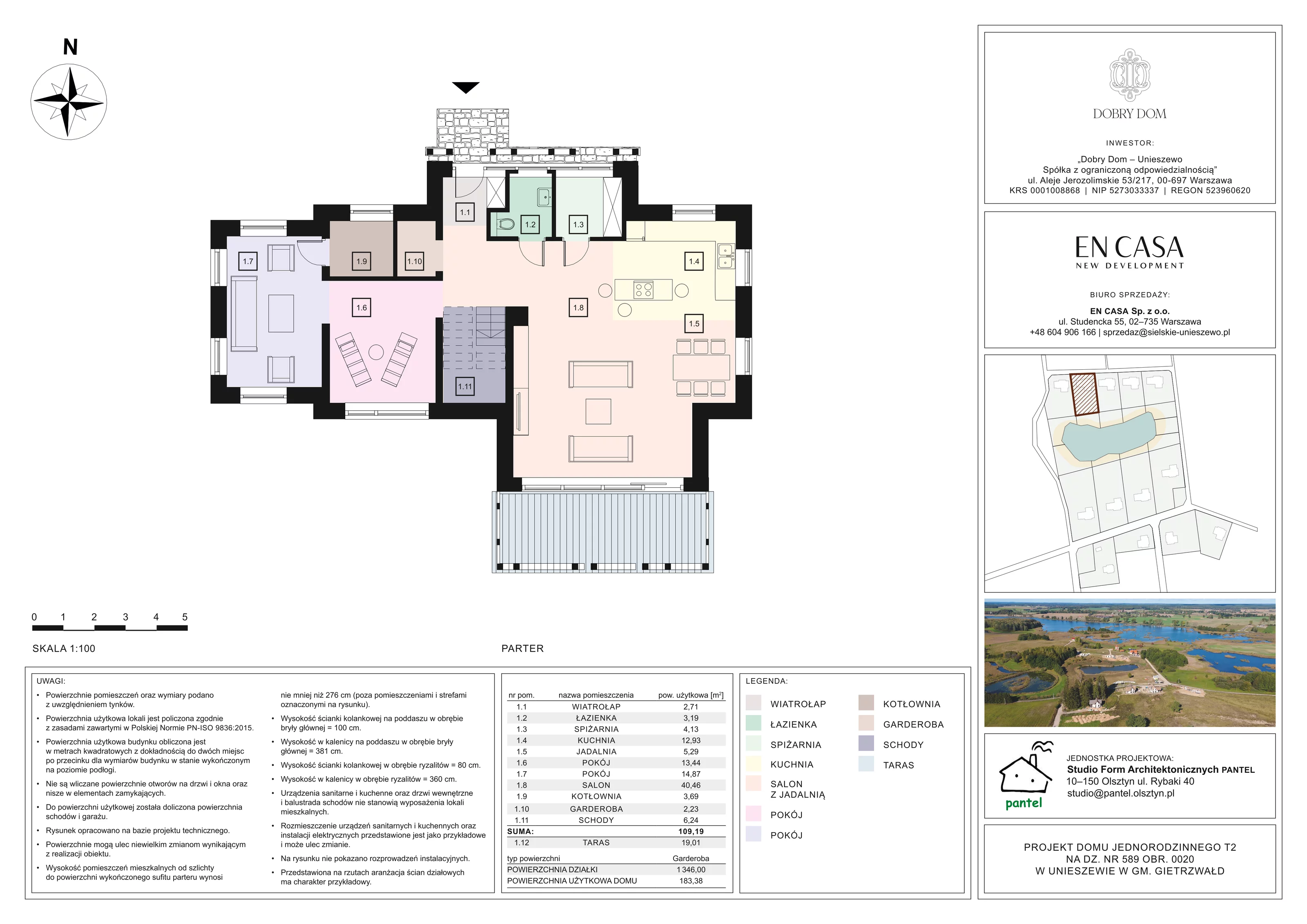 Dom i rezydencja 183,38 m², oferta nr T2, Sielskie Unieszewo, Unieszewo