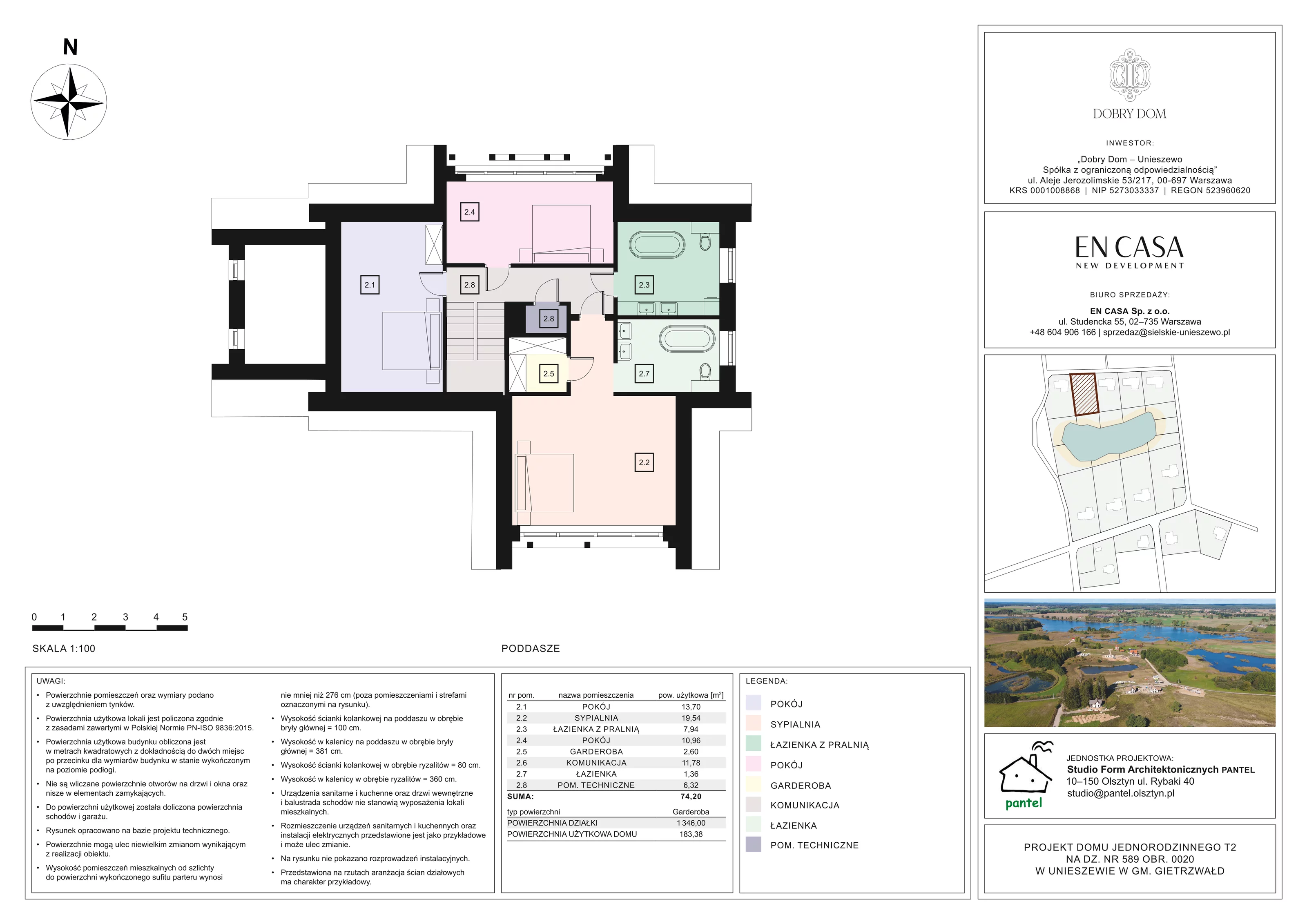 Dom i rezydencja 183,38 m², oferta nr T2, Sielskie Unieszewo, Unieszewo