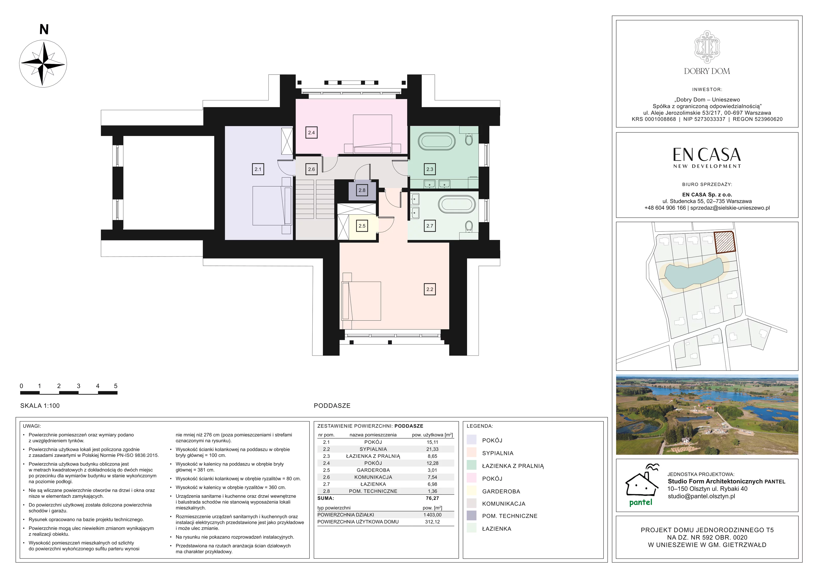 Dom i rezydencja 312,12 m², oferta nr T5, Sielskie Unieszewo, Unieszewo