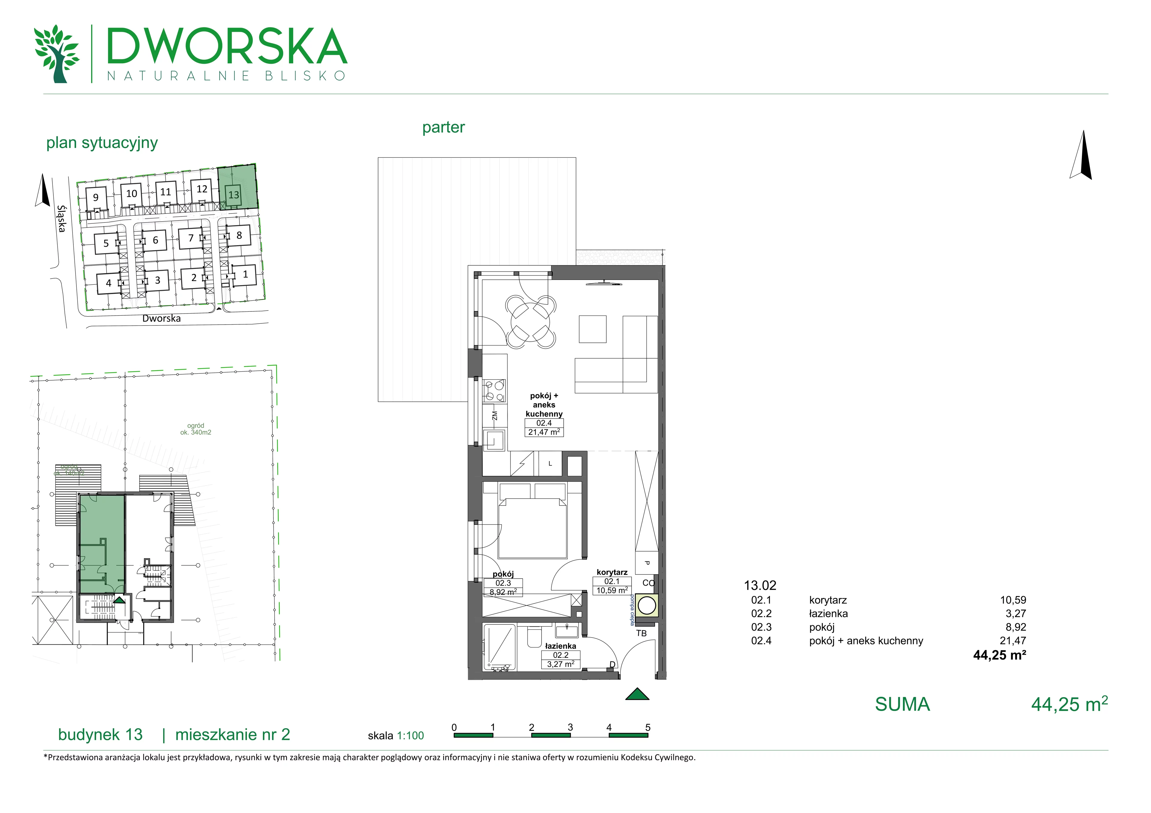 Apartament 44,25 m², parter, oferta nr 13/2, Osiedle Dworska, Siemianowice Śląskie, Centrum, ul. Dworska