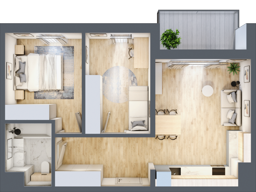 Mieszkanie 54,81 m², piętro 3, oferta nr B2-30, Wyścigowa 42, Radom, Idalin, ul. Wyścigowa 42