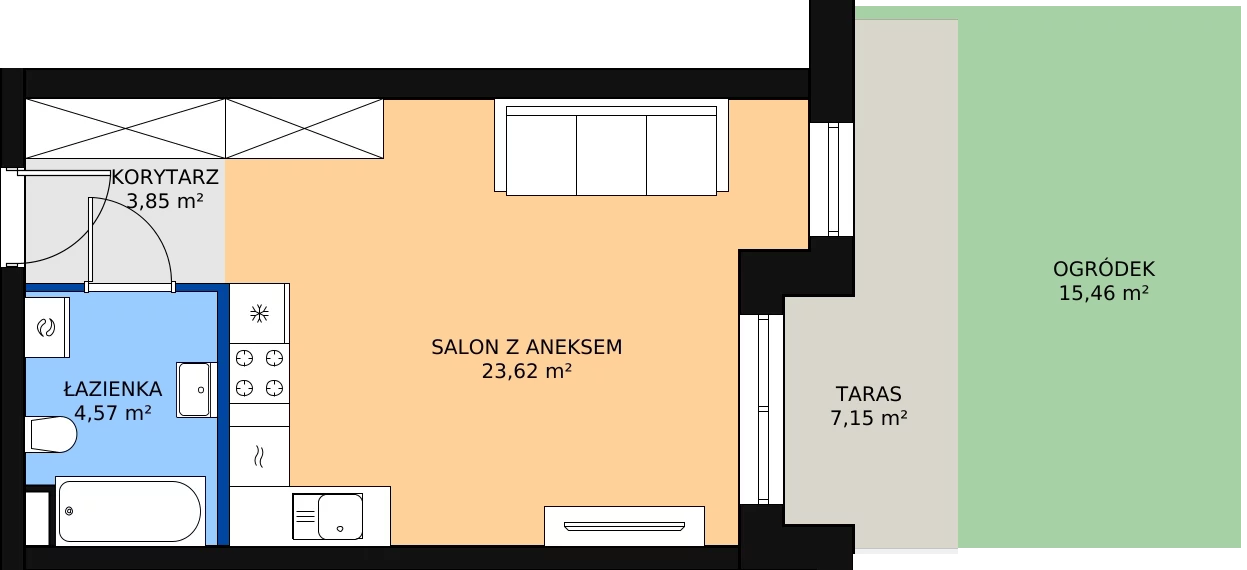 Zalety mieszkania 32.04 m², F-BYD-E1-LM-2_M4