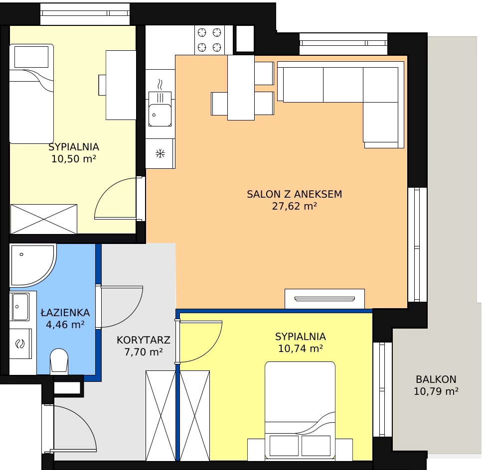 Zalety mieszkania 61.02 m², F-BYD-E1-LM-2_M56