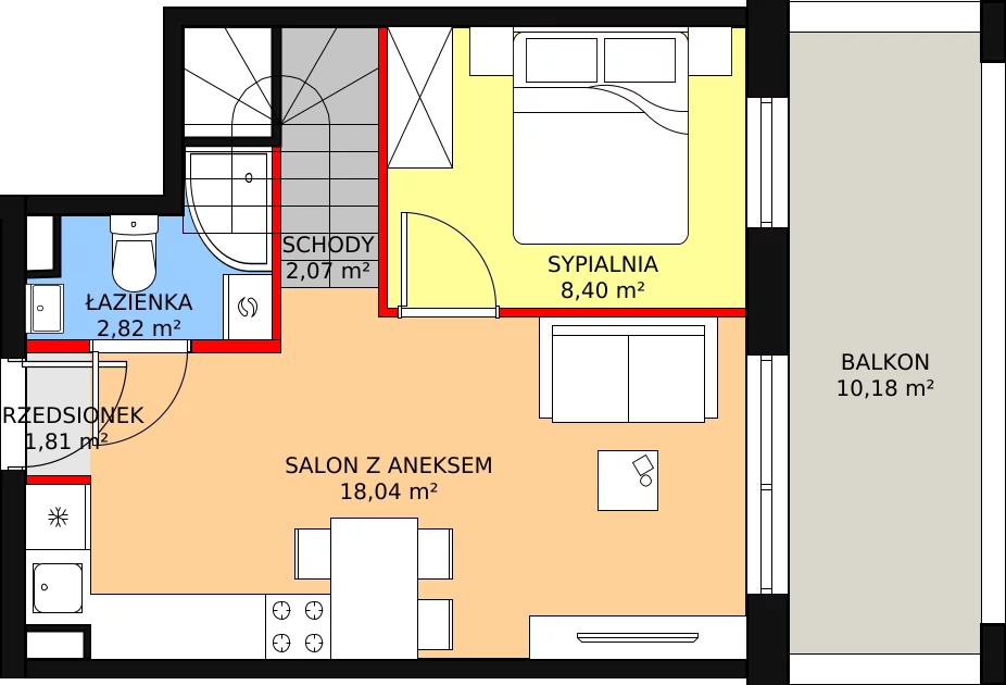 Mieszkanie 68,28 m², piętro 2, oferta nr M26, Osiedle JAR Heweliusza, Toruń, Wrzosy, JAR, ul. Keplera 50,52