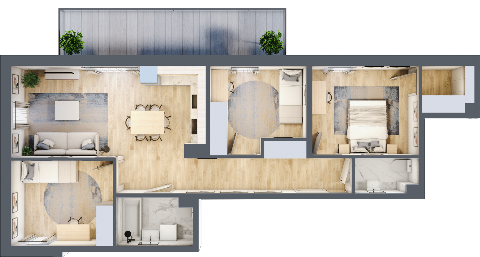 Mieszkanie 74,47 m², piętro 4, oferta nr DN-2-LM-67 (65), Rubinova, Toruń, Rubinkowo, ul. Donimirskiego 4