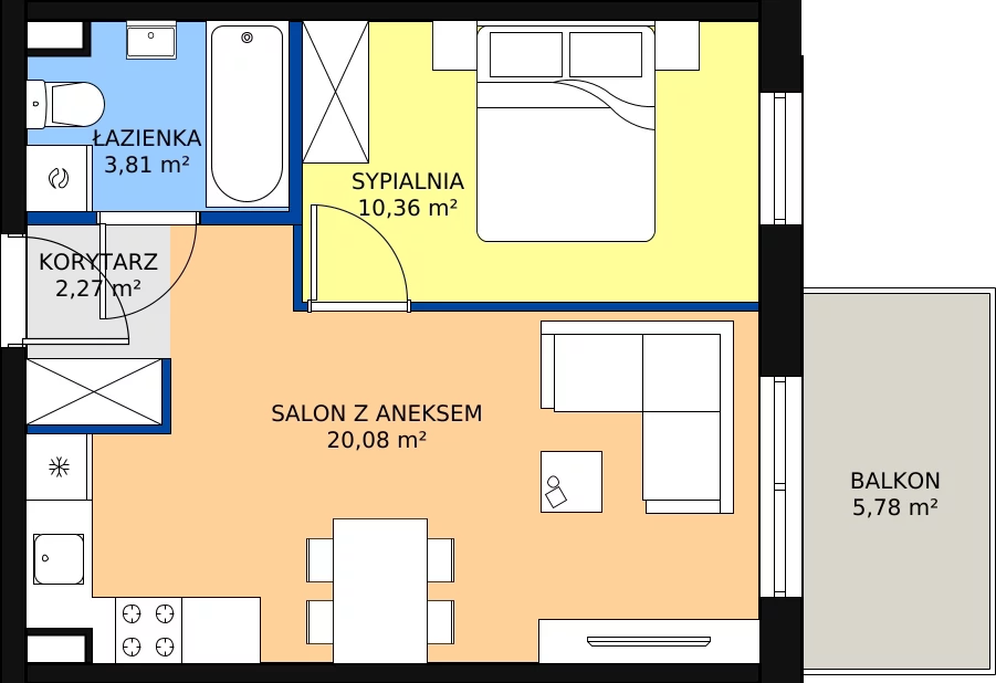 Zalety mieszkania 36.52 m², 51