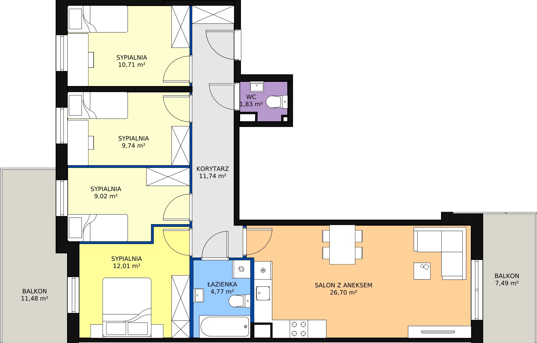 Zalety mieszkania 86.52 m², 36