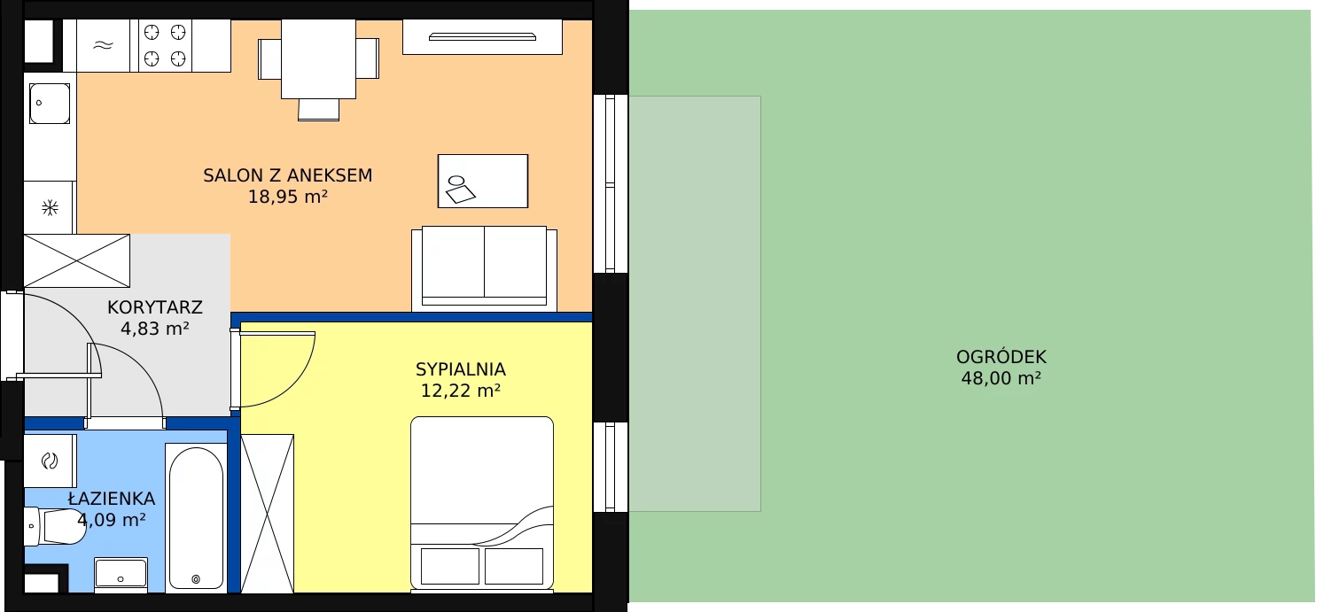 Zalety mieszkania 40.22 m², A4