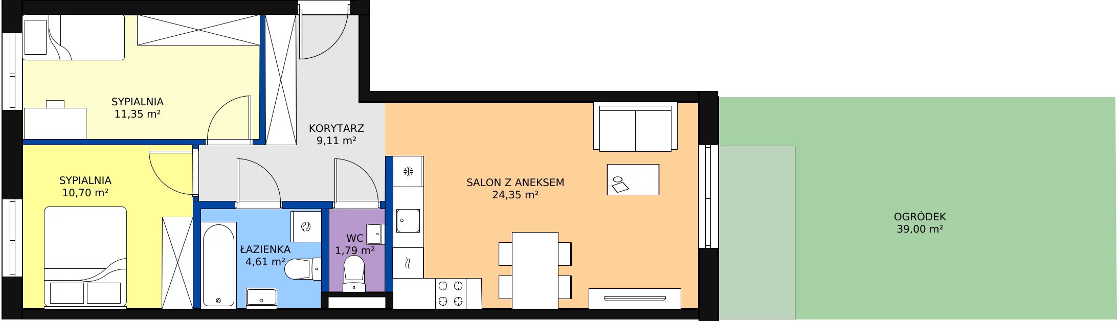 Zalety mieszkania 62.34 m², A5