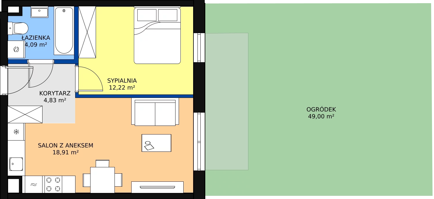 Zalety mieszkania 40.23 m², B22