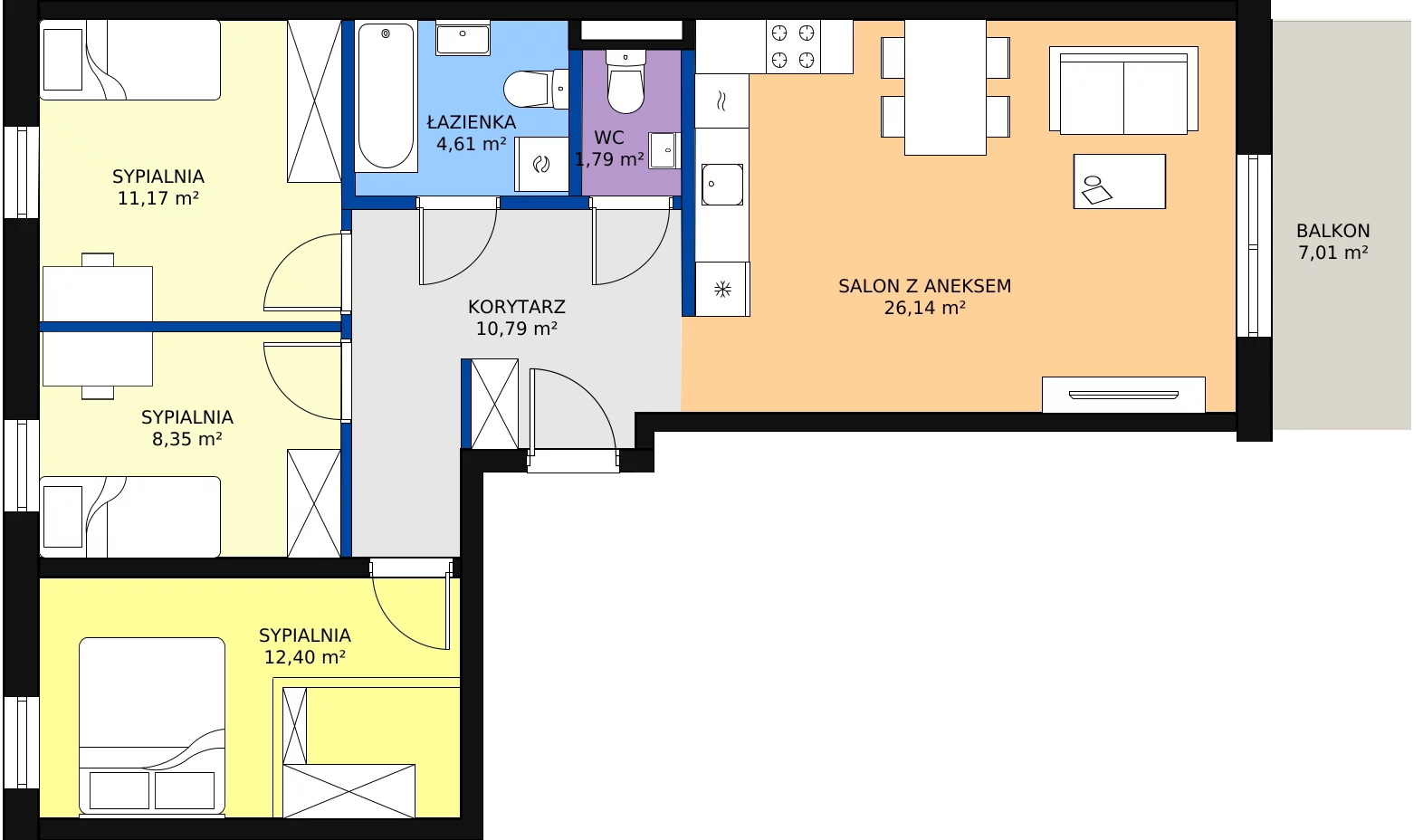 Zalety mieszkania 75.91 m², B27