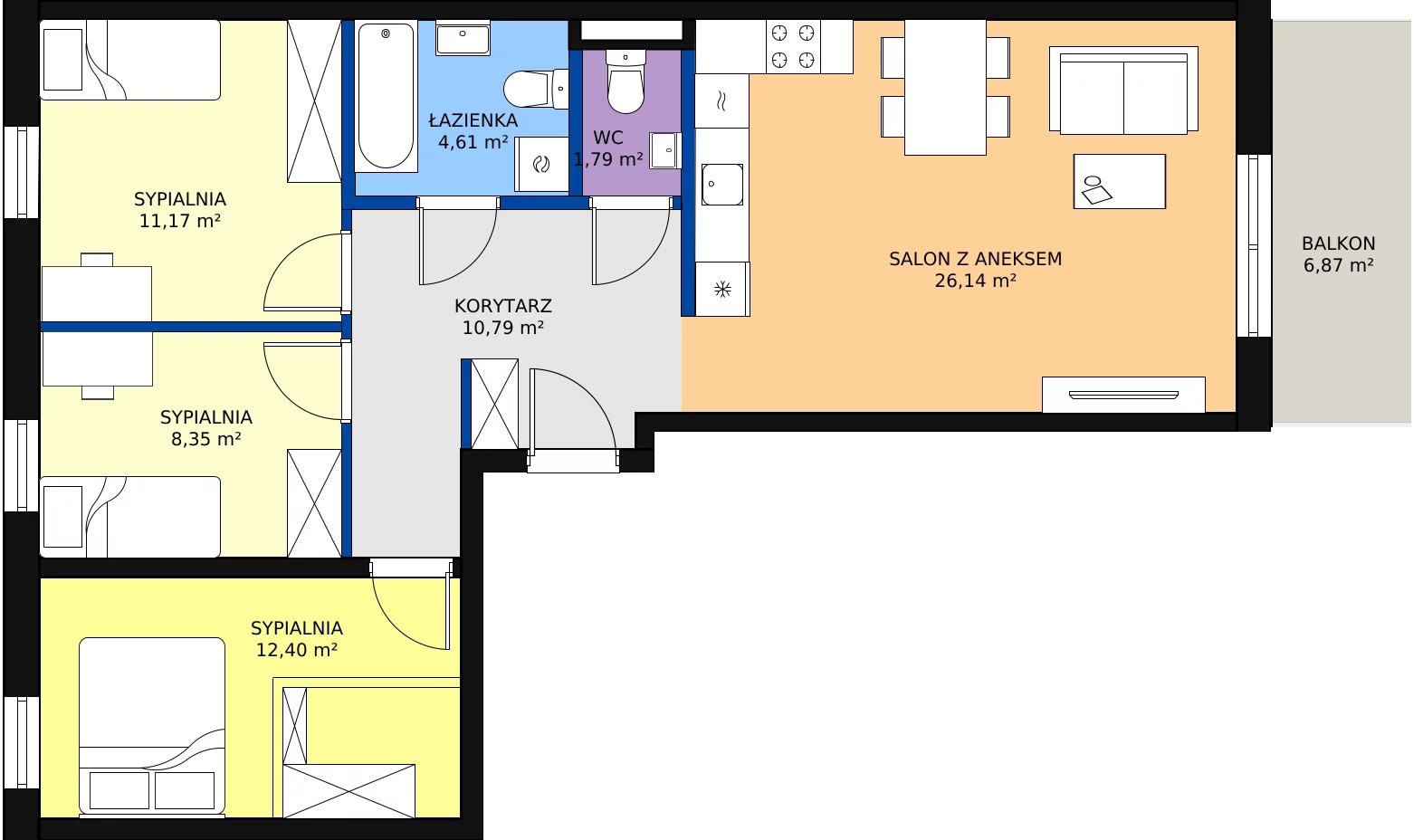 Zalety mieszkania 76.06 m², B33