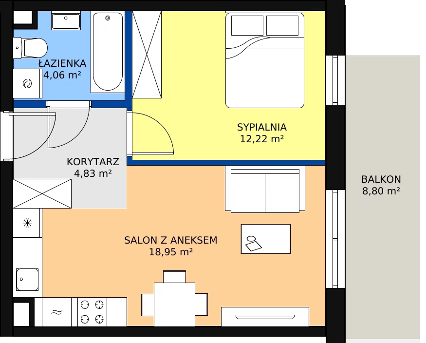 Zalety mieszkania 40.24 m², A18