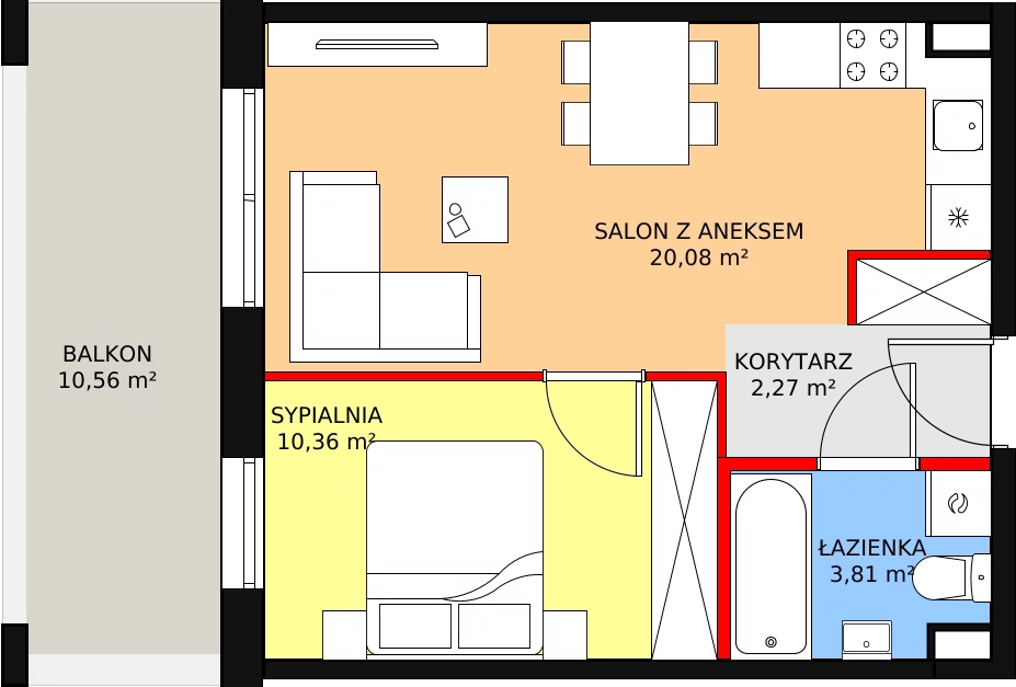 Zalety mieszkania 36.52 m², 53
