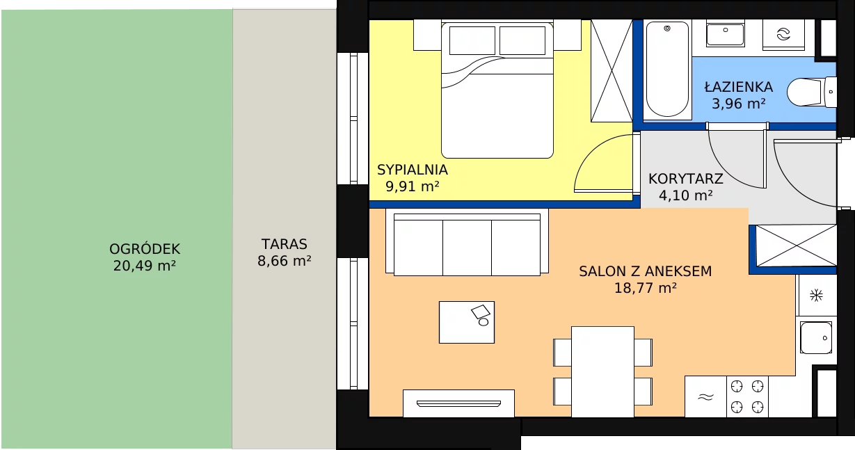 Zalety mieszkania 36.74 m², ONH-C-KLF16-LM2