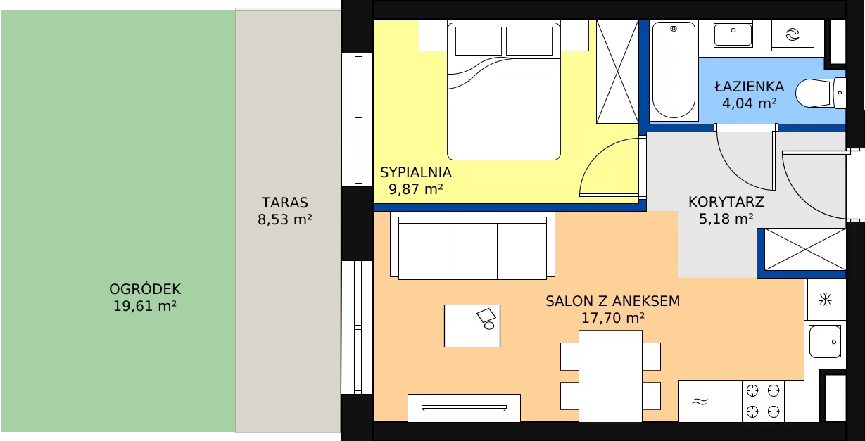 Zalety mieszkania 36.79 m², ONH-C-KLF16-LM3