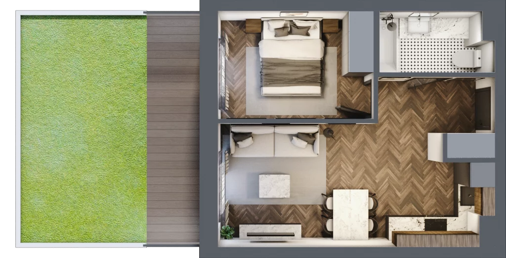 2 pokoje, mieszkanie 36,79 m², piętro 1, oferta nr ONH-C-KLF16-LM3, Osiedle Nowe Horyzonty - etap II, Bydgoszcz, Bartodzieje, ul. Fordońska 16-18