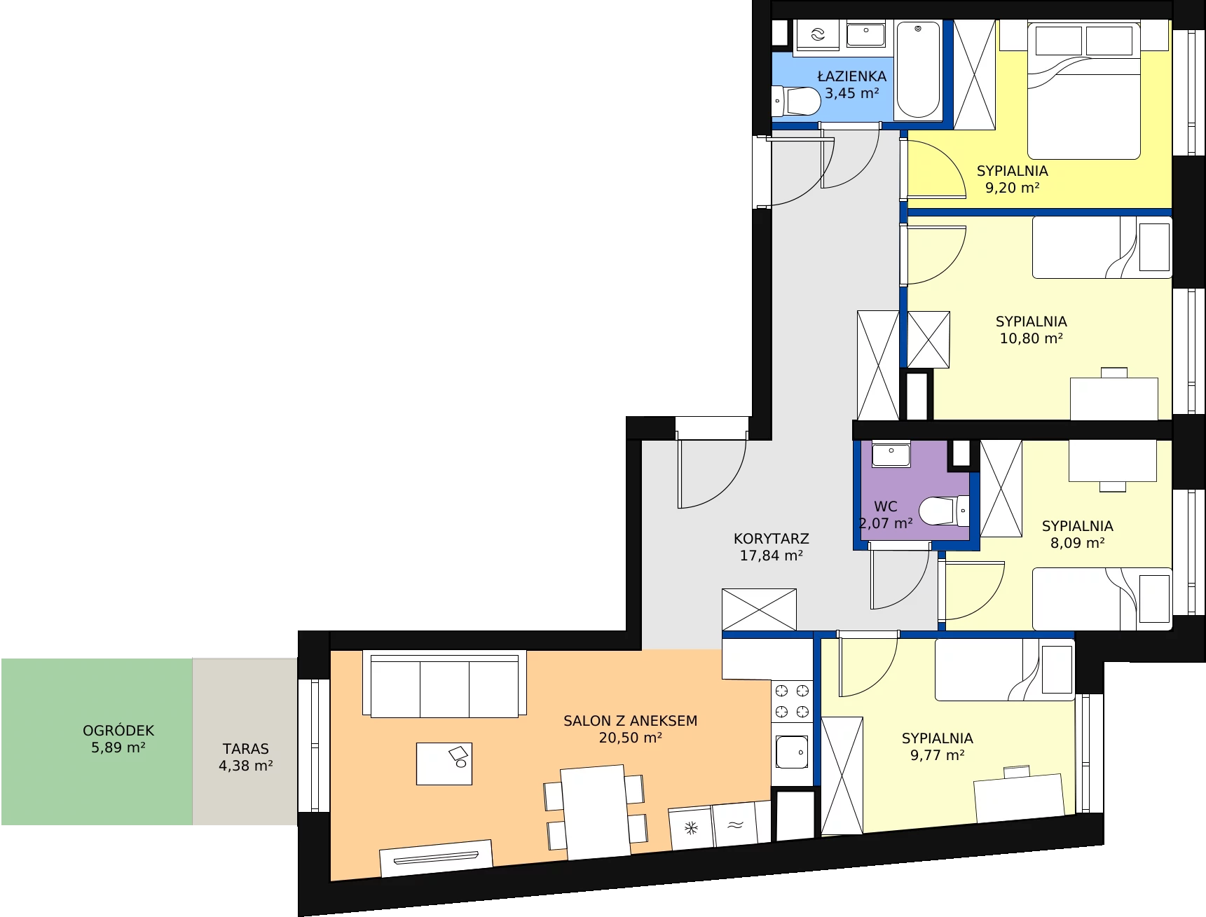 Zalety mieszkania 81.72 m², ONH-C-KLF18-LM1