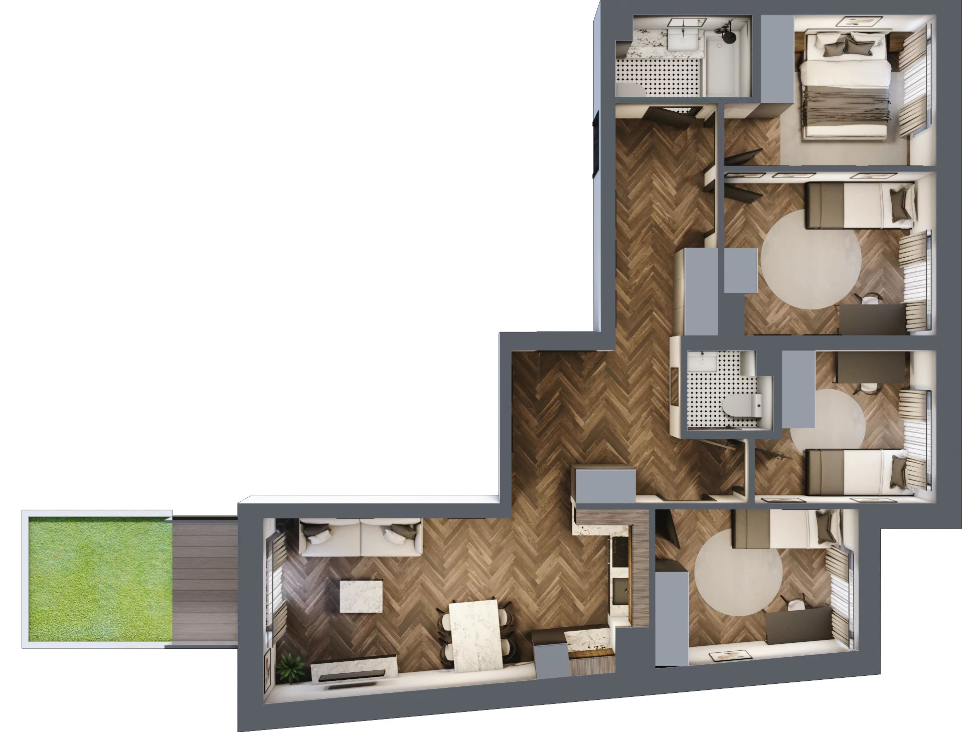 5 pokoi, mieszkanie 81,72 m², piętro 1, oferta nr ONH-C-KLF18-LM1, Osiedle Nowe Horyzonty - etap II, Bydgoszcz, Bartodzieje, ul. Fordońska 16-18