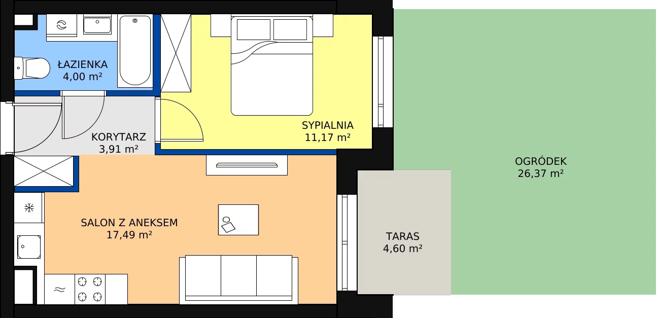 Zalety mieszkania 36.57 m², ONH-C-KLF18-LM3