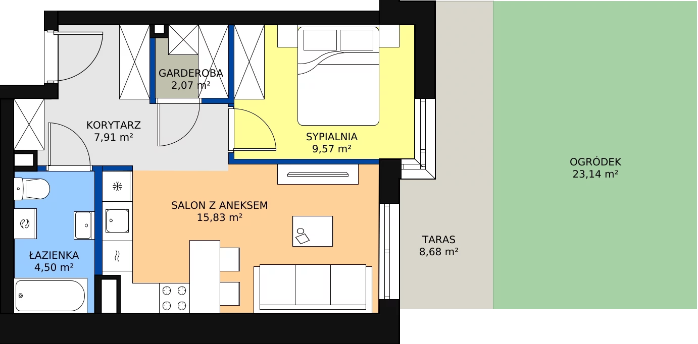 Zalety mieszkania 39.88 m², ONH-C-KLF18-LM4