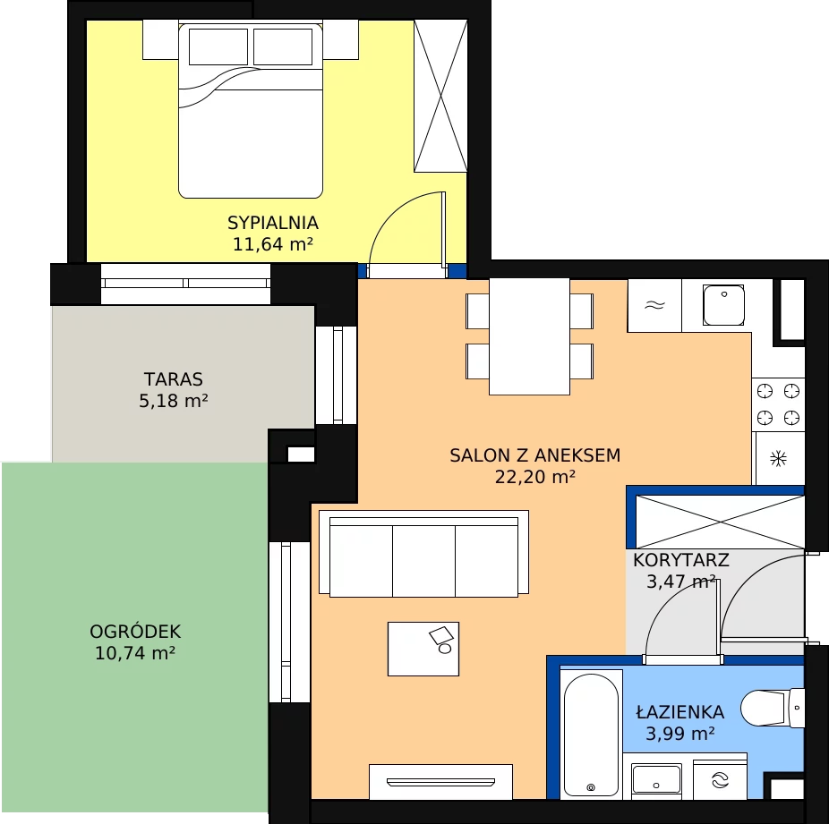 Zalety mieszkania 41.3 m², ONH-C-KLF18-LM7