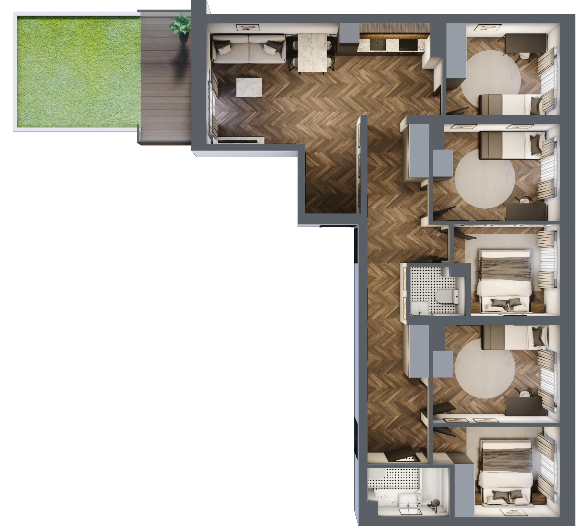 6 pokoi, mieszkanie 97,82 m², piętro 1, oferta nr ONH-C-KLF18-LM8, Osiedle Nowe Horyzonty - etap II, Bydgoszcz, Bartodzieje, ul. Fordońska 16-18