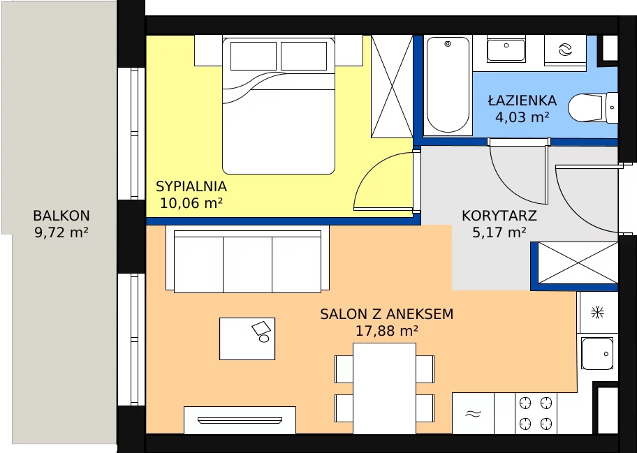 Zalety mieszkania 37.14 m², ONH-C-KLF16-LM8