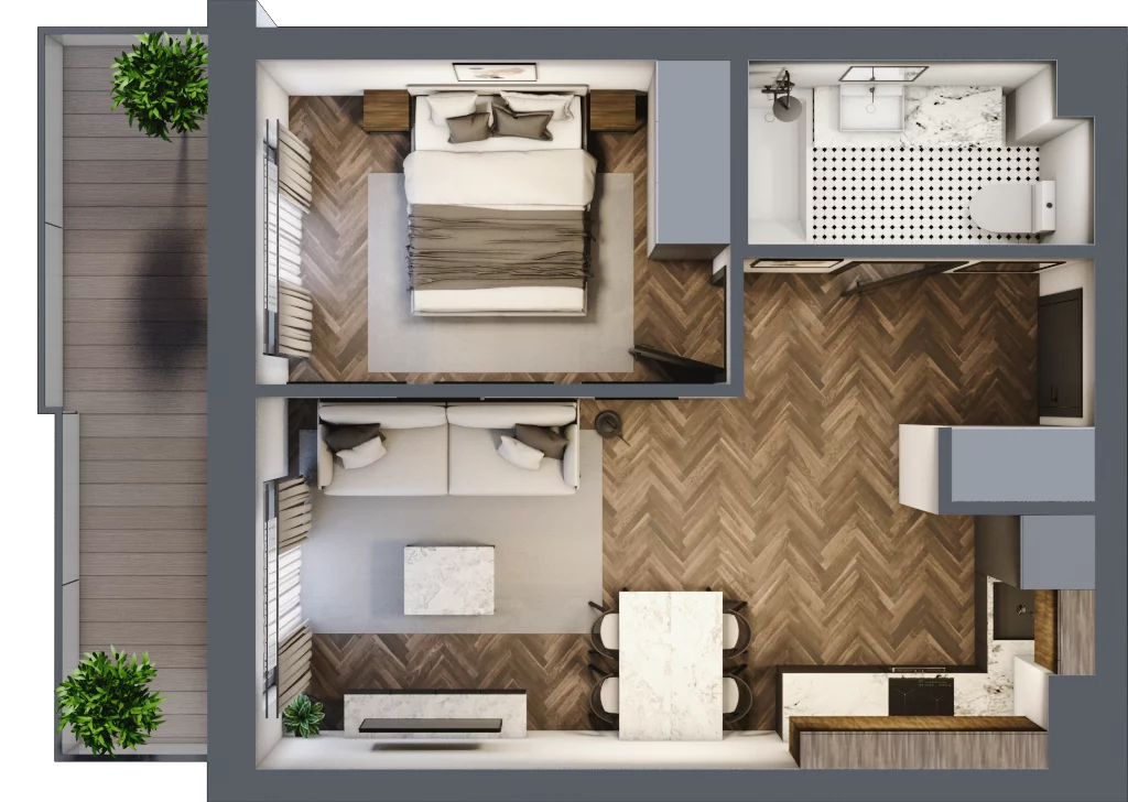 2 pokoje, mieszkanie 37,14 m², piętro 2, oferta nr ONH-C-KLF16-LM8, Osiedle Nowe Horyzonty - etap II, Bydgoszcz, Bartodzieje, ul. Fordońska 16-18