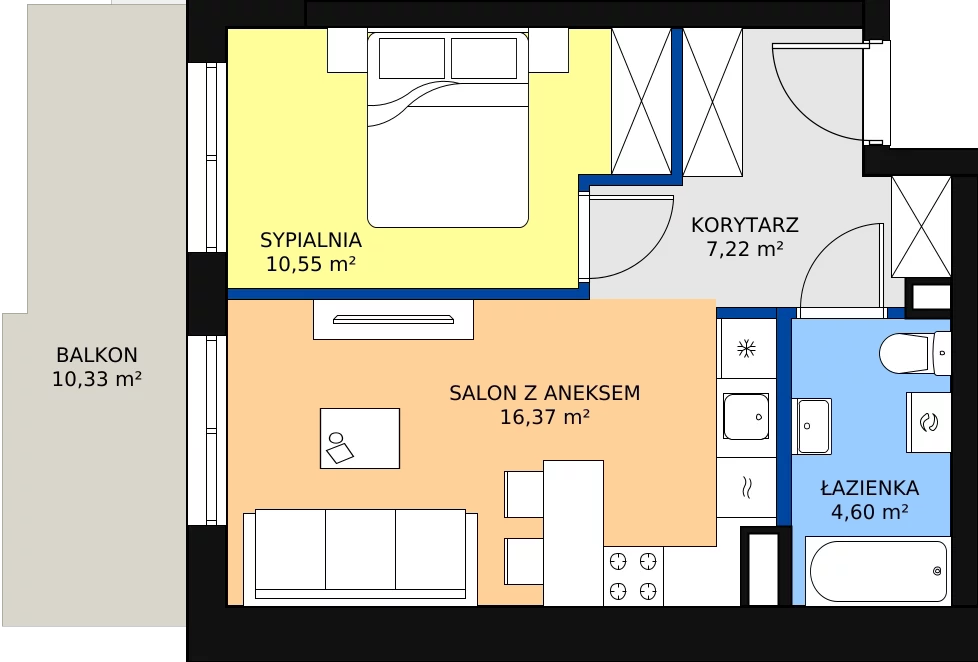 Zalety mieszkania 38.74 m², ONH-C-KLF18-LM13