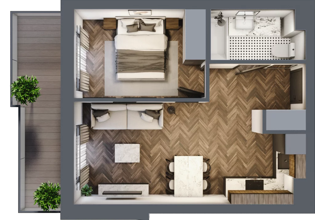 2 pokoje, mieszkanie 37,09 m², piętro 3, oferta nr ONH-C-KLF16-LM12, Osiedle Nowe Horyzonty - etap II, Bydgoszcz, Bartodzieje, ul. Fordońska 16-18